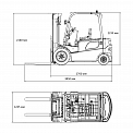 Чертеж Электропогрузчик Aurora Forklift FB30-YNLZ2, 3т, Li-ion